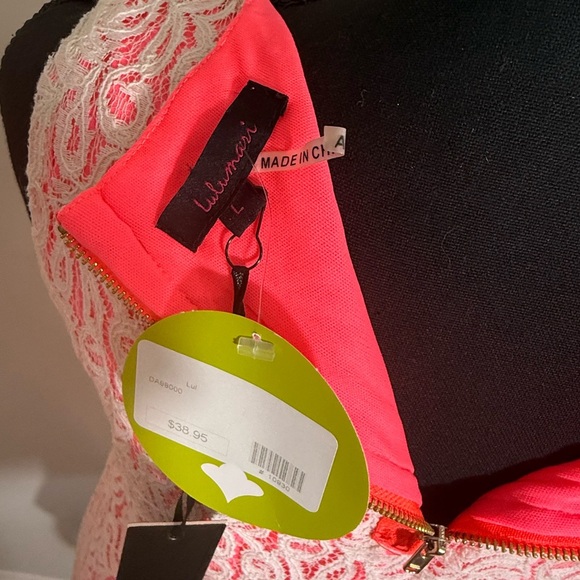 Material Girl Pink and White Asymmetrical Sundress - Picture 3 of 7